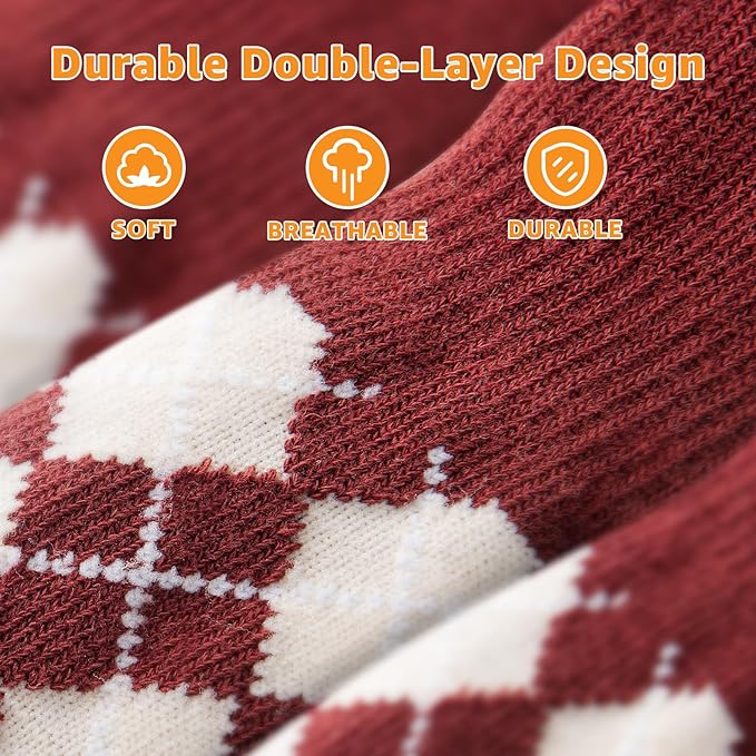 LOOBANI Dog Socks to Prevent Licking Paws - Dog Socks for Hardwood Floors Anti Slip for Traction Control - Dog Grippy Socks for Senior Dog Small Medium Large Dogs on Tile Floors, Red L