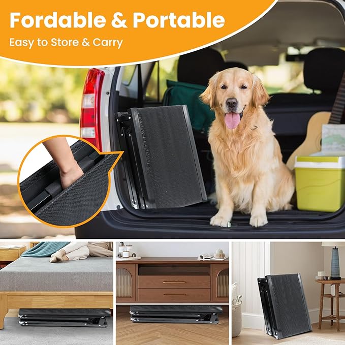 Dog Ramp for Car, 67''x20'' Dog Ramps for Large Dogs with Non-Slip Surface, Folding Dog Car Ramp for Truck SUV Van, Outdoor Pet Ramp for Car Up to 250LBS, Portable Car Ramp for Dogs
