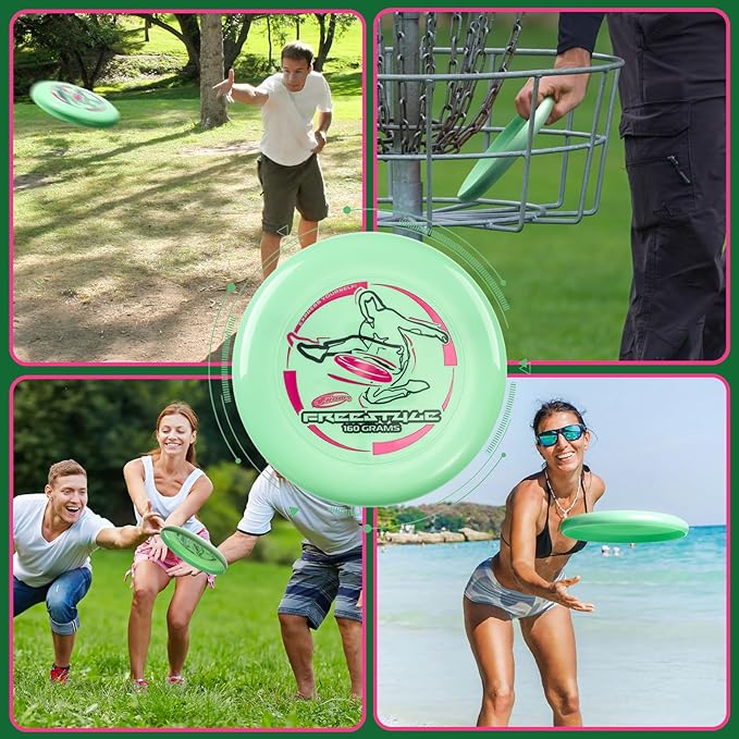 Wham-O Frisbee Freestyle Flying Disc 160g, 10.5 Inch Durable and Flexible Sport Disc for Outdoor Beach Backyard Family Fun