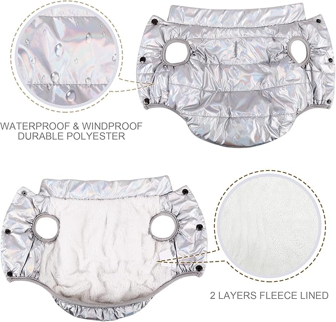 ASENKU Dog Winter Coat - Waterproof Windproof Dog Jacket, Warm Snowproof Doggie Puffer Vest for Cold Weather, Lightweight Snow Coats for Small Medium Large Dogs (Silver, M)