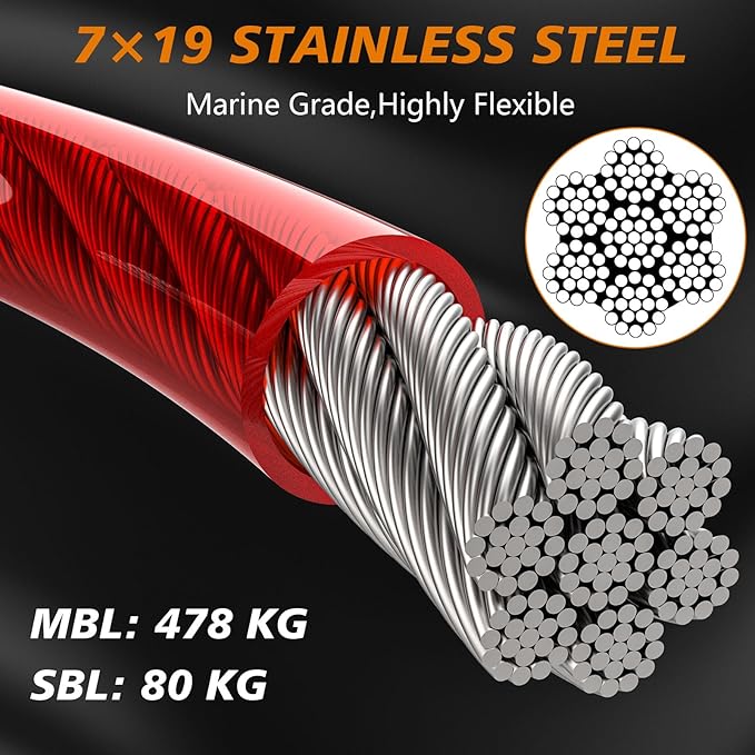 XiaZ Tie Out Cable for Dogs, 100FT Dog Leads for Yard, Heavy Duty Pet Tie Out Cable for Large Dogs Up to 250lbs, Durable Dog Runner Tether Line for Yard or Camping