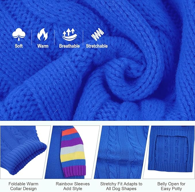 XLarge Dog Sweaters Male Female, Large Dog Sweater Turtleneck Stretchy, XL Dogs Sweaters for Winter Spring Autumn Christmas, Sweater for Extra Large Dogs Collie Pitbull, Pet Knitwear XL