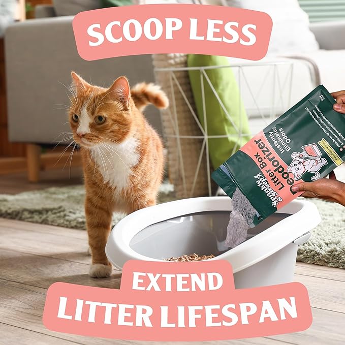 Sprinkle & Sweep Litter Box Deodorizer - Cat Litter Deodorizer Non Toxic and Safe for Kittens - Instantly Eliminates Foul Smells and Urine Odors (1 Bag + Speed Sifter)