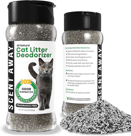 Cat Litter Deodorizer – Fragrance-Free Odor Eliminator with Active Carbon, Controls Litter Box Smells, (Pack of 1)