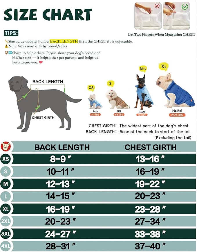 SPACE LION Puffer Jacket, Down Winter Coat, Durable Outdoor Coat for Cold and Windy Conditions, Waterproof, Windproof, Lightweight Jacket, Adjustable Fit for Small Dog(Khaki,S)