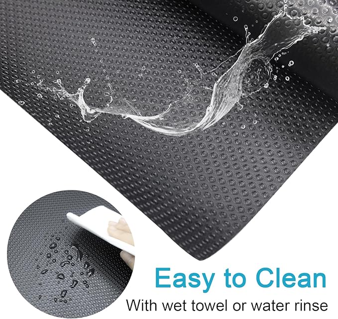 Reptile Carpet Bedding, 17.7 x 78.7 Inches Cuttable Reptile Terrarium Substrate Liner, Bearded Dragon Tank Accessories, Reptile Tank Mat for Leopard Gecko, Lizard, Snake and Tortoise, Black