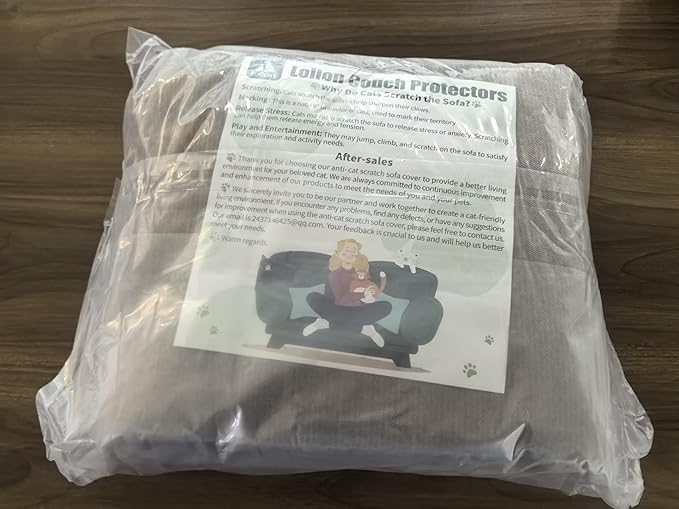 Cat Scratch Furniture Protector - Anti-Slip, Waterproof Sofa Cover to Keep Cats Off, Pet-Friendly Couch Protectors for 3 Cushion Couch, Brown Anti-Scratch Couch Cover for Pets and Kids 150"X71"