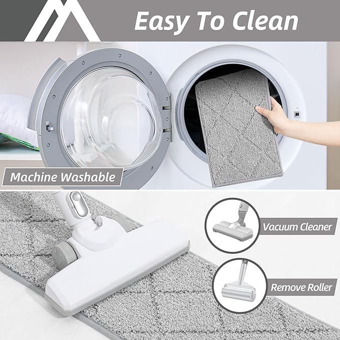 COSY HOMEER Edging Stair Treads Non-Slip Carpet Mat 28inX9in Indoor Stair Runners for Wooden Steps, Edging Stair Rugs for Kids and Dogs, 100% Polyester TPE Backing (10pc, Grey)