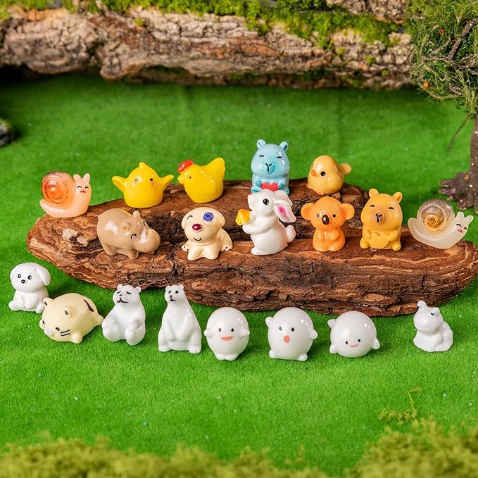 110pcs Mini Resin Animals 110 Styles Variety Tiny Animals Figures Miniature Little Small Animal Figurines Bulk for Micro Fairy Garden Landscape Accessories Hide Crafts Decor Aquarium