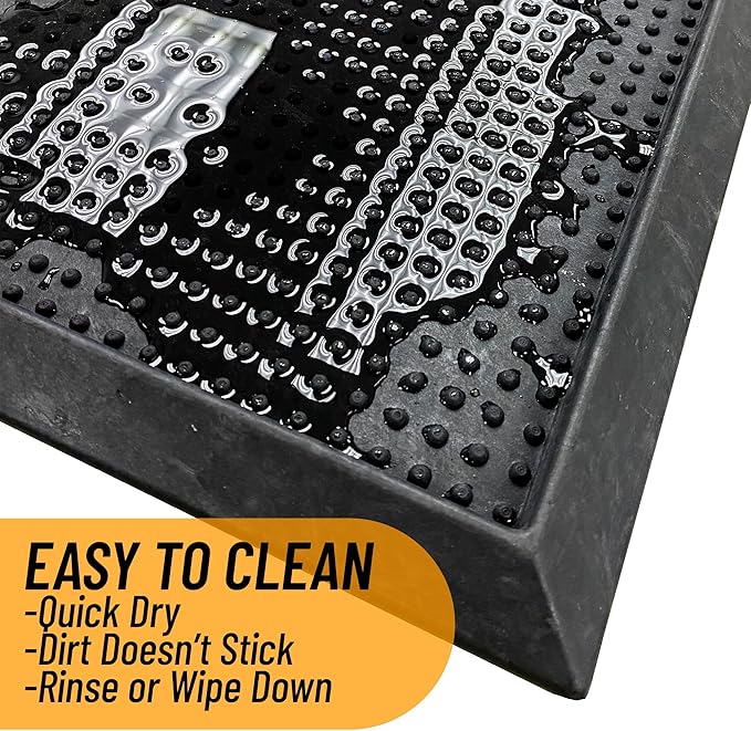 Ottomanson Indoor/Outdoor Boot Tray Non-Slip Doormat Modern Entryway Mat for Entryway Patio Backyard Garage, 17.5" x 27", Black