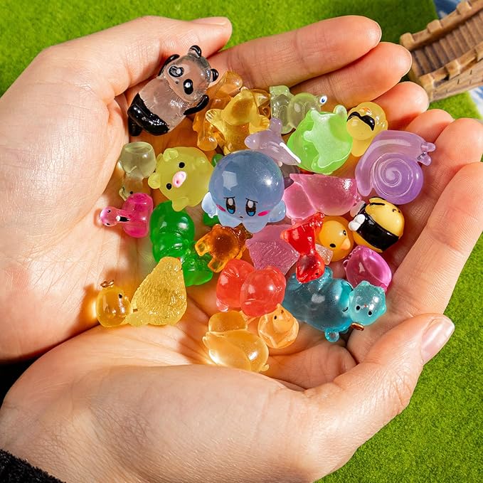 30 Styles Mini Resin Animals 30pcs Variety Tiny Animals Figures Miniature Little Small Figurines Bulk for Micro Fairy Garden Landscape Accessories Hide Decor Aquarium