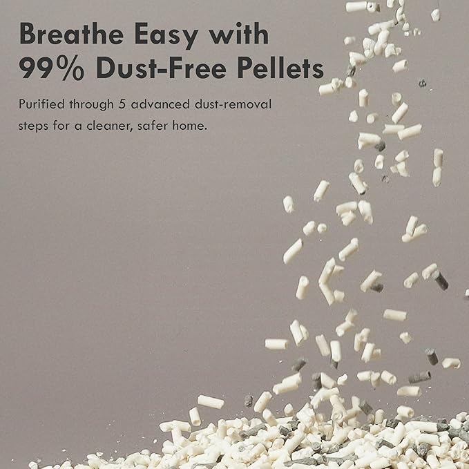 Lady N Pellet Tofu Cat Litter Boba Tea Scent, Strong Clumping, Ultra Absorbent, Dust-Free, Low Tracking, Water-Soluble, Natural Ingredients, Enviro-Probiotic Odor Control 9lb