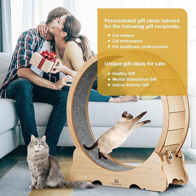 Cat Wheel, 48" XL Large Cats Exercise Running Wheel, Cat Treadmill for Indoor Cats