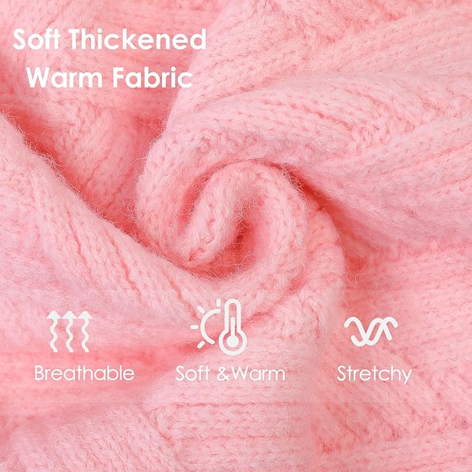 AOFITEE Dog Sweater, Warm Dog Sweaters for Large Dogs, Soft Dogs Christmas Sweater, Turtleneck Girl Pet Pullover, French Bulldog Sweaters, Female Pet Sweatshirt Knitwear for Winter Fall (Pink Large)