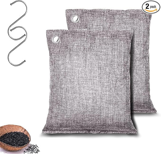 Activated Charcoal Odor Absorber, Odor Eliminator for Strong Odor,Coconut Shell Charcoal Air Purifying Bags for Home Car Closet Pet, Smoke Room Deodorizer