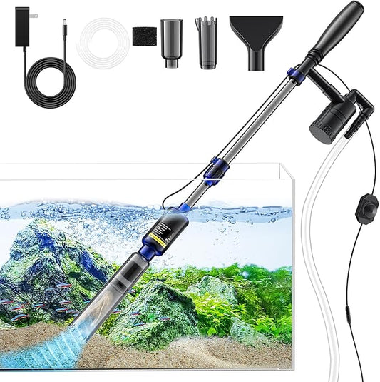 Fish Tank Cleaner, Aquarium Gravel Cleaner, 530GPH/32W Electric Fish Tank Cleaning Tools, Adjustable Water Flow Fish Tank Gravel Cleaner Vacuum, Aquarium Cleaner Kit for Water Circulation, Wash Sand
