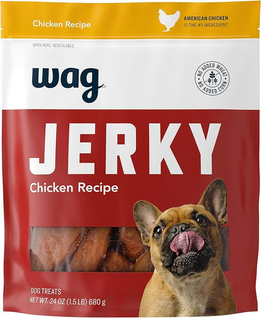 Amazon Brand - Wag Soft & Tender American Jerky Dog Treats -Chicken Recipe (24 oz)