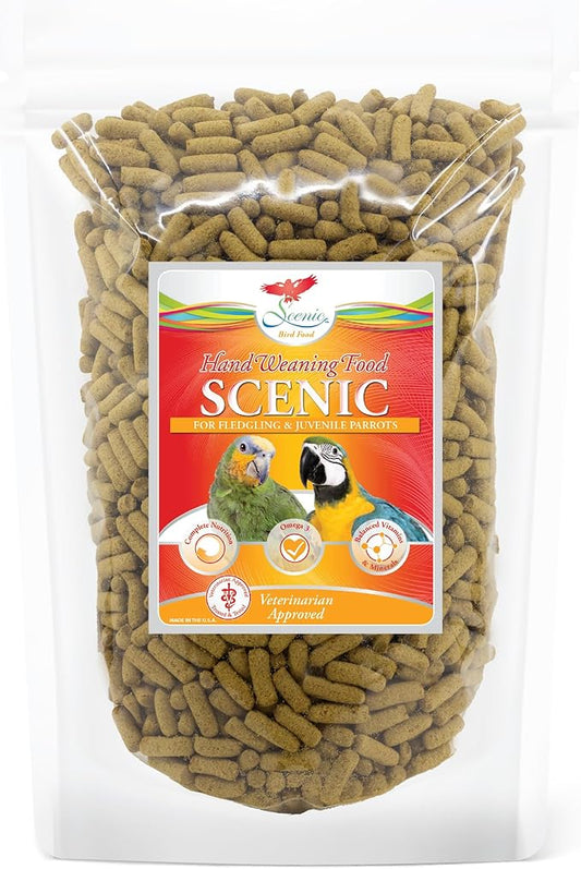 Scenic Hand Weaning Food | Macaw, Amazon, Cockatoo, African Grey, Amazon Parrots | Formulated Diet | 2 LB