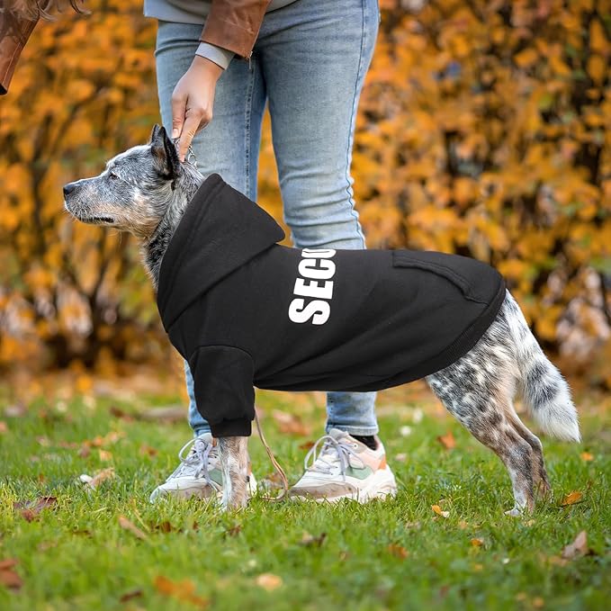 Dog Sweaters for Large Dogs Security Dog Hoodie Pet Sweater Soft Brushed Fleece Pet Clothes Hoodie Sweatshirt with Pocket(XXL)