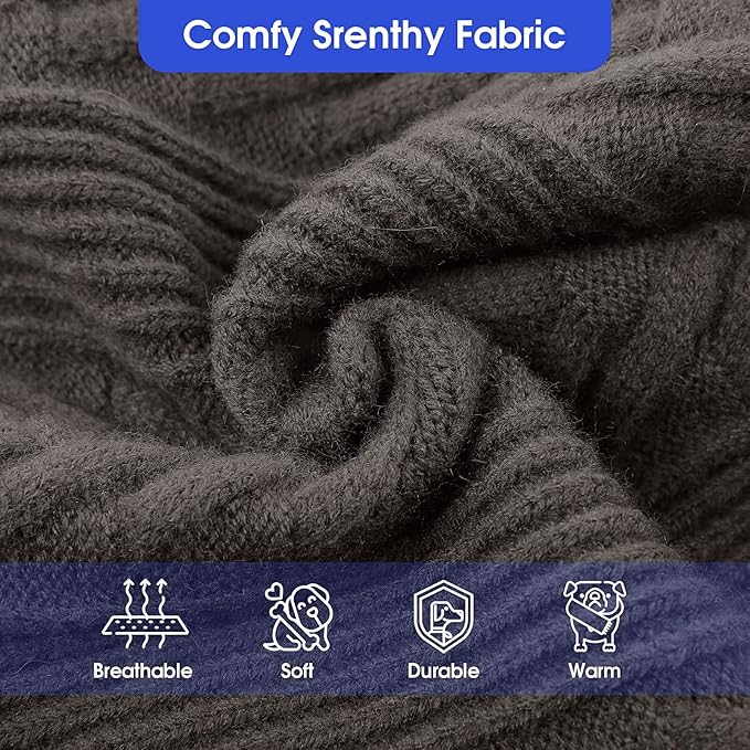 ASENKU Extra-Large Dog Sweater, Dog Sweaters for Extra Large Dogs, Pet Sweatshirt Apparel Turtleneck Pullover Winter for Doberman, Great Dane (Dark Grey, 4XL)