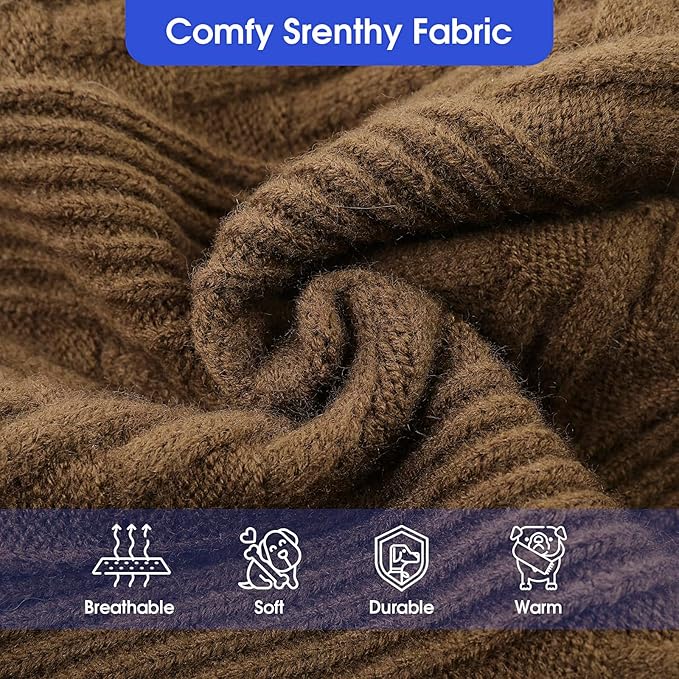 ASENKU Extra-Large Dog Sweater, Dog Sweaters for Extra Large Dogs, Pet Sweatshirt Apparel Turtleneck Pullover Winter for Doberman, Great Dane (Coffee, 4XL)