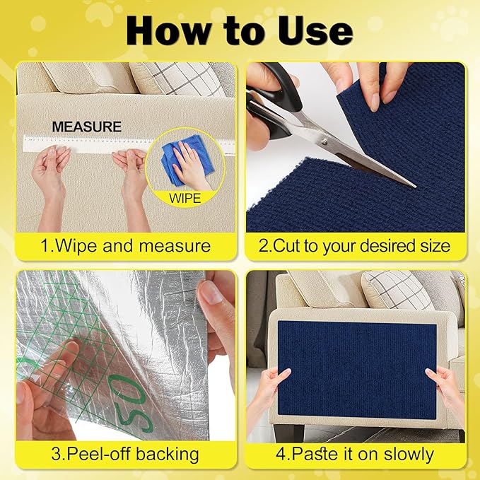 23.6x15.8 Couch Wall Corner Protection for Indoor Cats,Anti Scratch Furniture Protector from Cats Scratching,Trimmable Climbing Cat Scratcher Pad Play Mat Easy Use for Cat Board/Door/Carpet