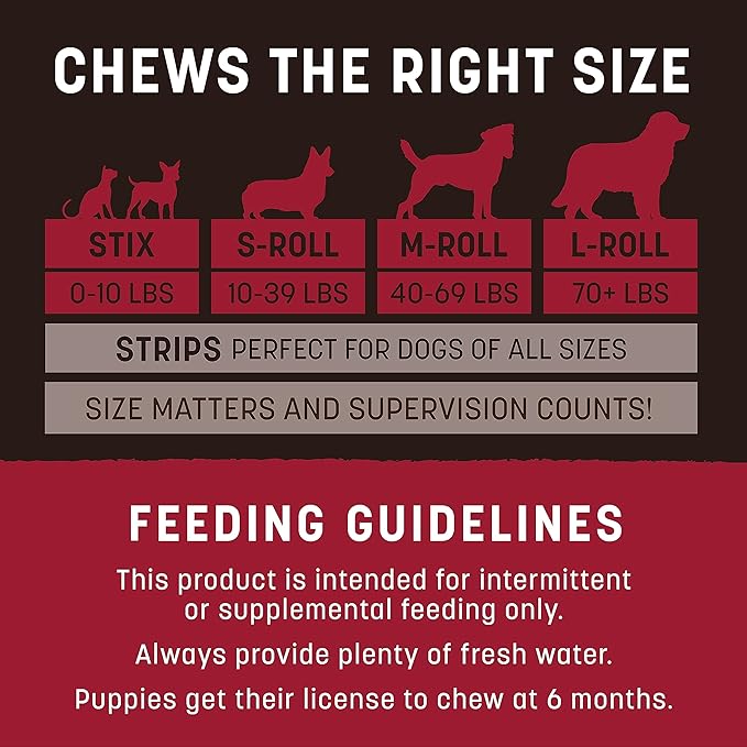 Earth Animal No Hide Strips Barbeque Bacon Cheeseburger Flavored Natural Treats | No Rawhide | Quick & Thin Dog Chews - 16 Count