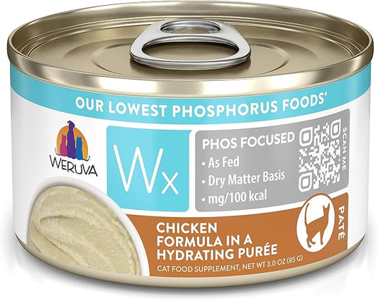 Weruva Wx Phos Focused, Chicken Formula in a Hydrating purée, 3oz Can (Pack of 12)