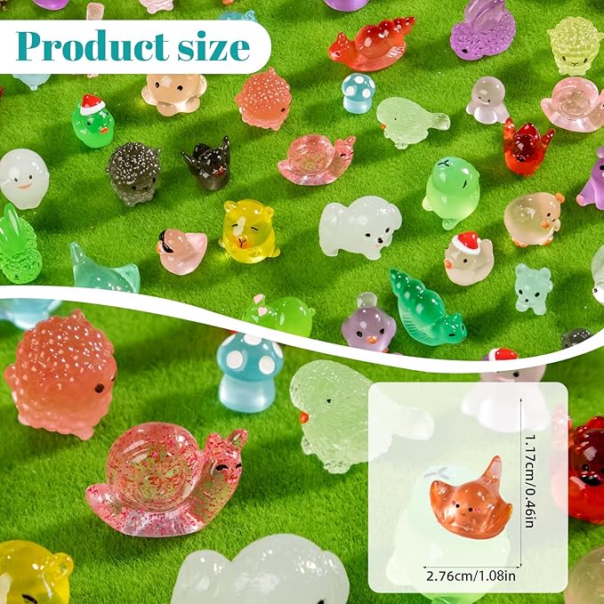 210Pcs Mini Resin Animals Variety Tiny Animals Figures Miniature Little Small Figurines Bulk for Micro Fairy Garden Landscape Accessories Hide Decor Aquarium