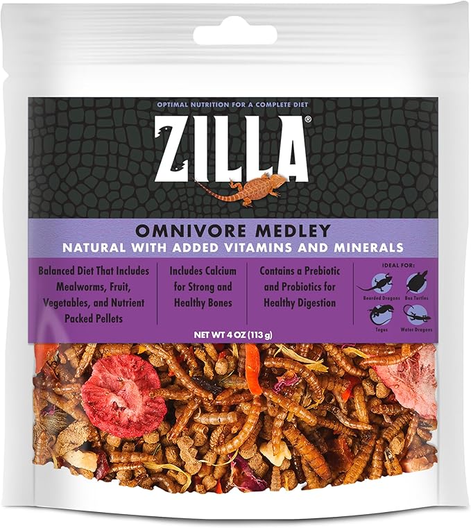 Zilla Pet Reptile Omnivore Food Medley Diet, 4 oz