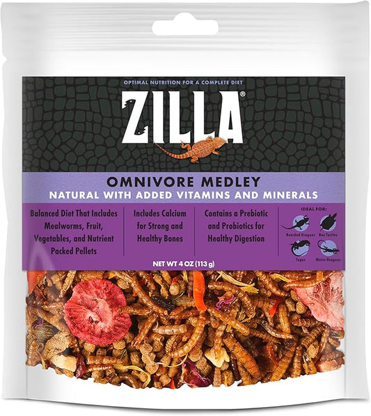 Zilla Pet Reptile Omnivore Food Medley Diet, 4 oz