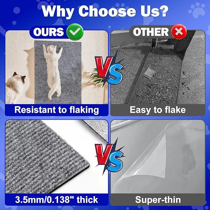 Anit Cat Scratch Couch Furniture Protector,196.8x15.8 Cat Wall Corner Scratcher Pads Mat,DIY Climbing Scratching Carpet Post Replacement