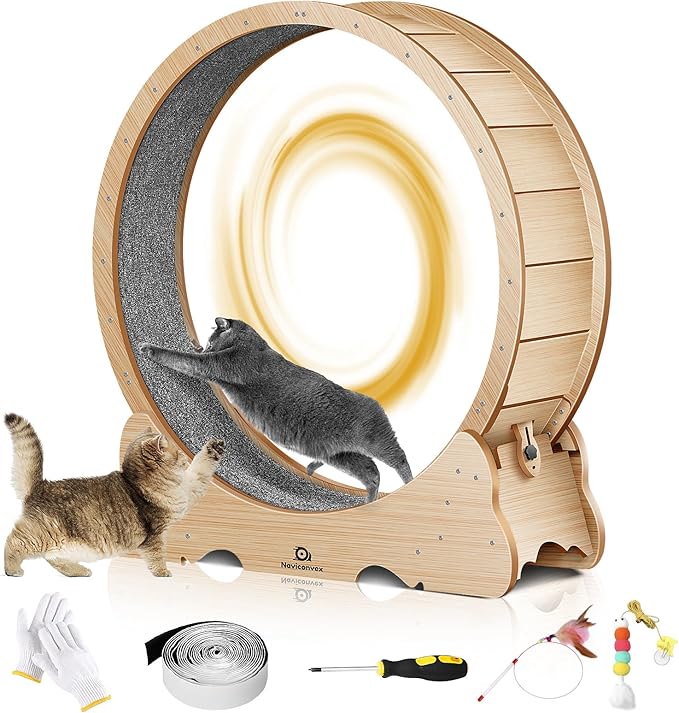 Cat Wheel, 48" XL Large Cats Exercise Running Wheel, Cat Treadmill for Indoor Cats