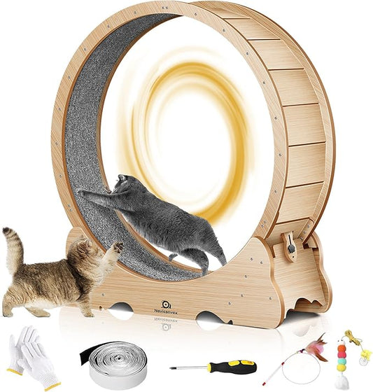 Cat Wheel, 48" XL Large Cats Exercise Running Wheel, Cat Treadmill for Indoor Cats