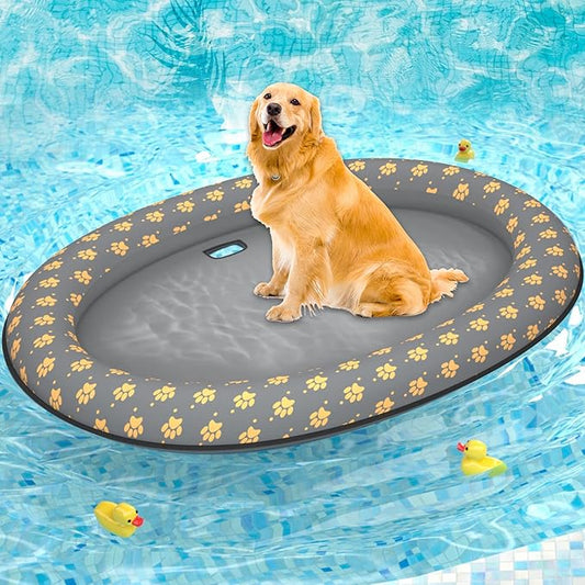 Pet Soft Dog Float Raft - Inflatable Dog Swimming Float for Summer (Gray)