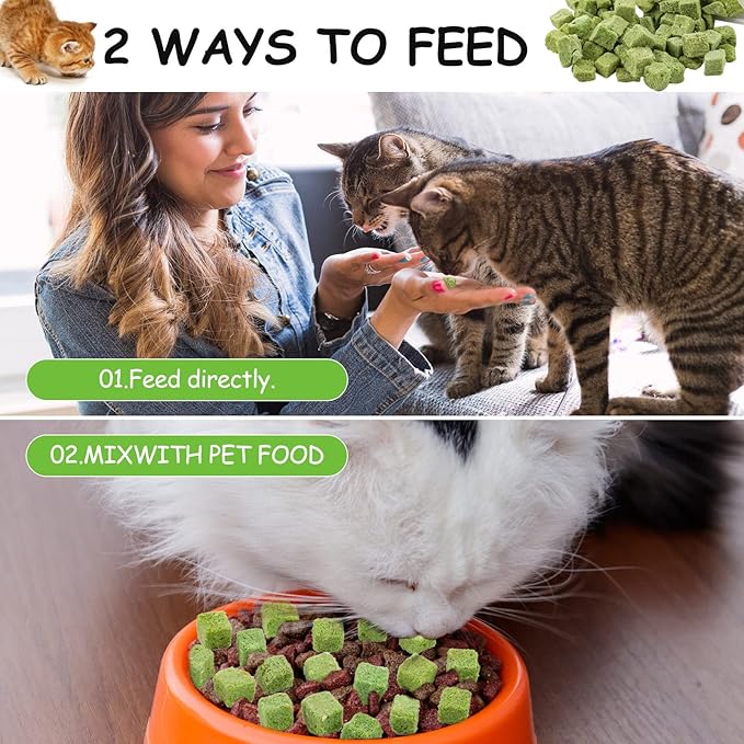HavenJanny 120g Cat Grass Treats for Indoor Cats, Freezed Dried Cat Grass Teething Stick Snacks for Cats, Edible Feline Chew Toys for Hairball Control and Oral Health