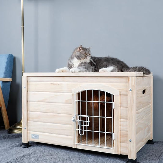Petsfit Modern Pet Home Enclosure with Concealed Litter Area, Elegant Cat Furniture with Entryway, Indoor Pet Shelter & Side Table, Ideal for Cats and Small Pets Under 22lbs,31" L x 20.5" W x 20.5" H