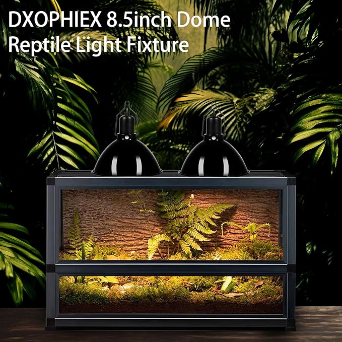 8.5inch Dome Reptile Heat Lamp Reptile Light Fixture UVB Light Fixture Max 150W for Bearded Dragon, Turtles, Snake and Lizard Terrarium