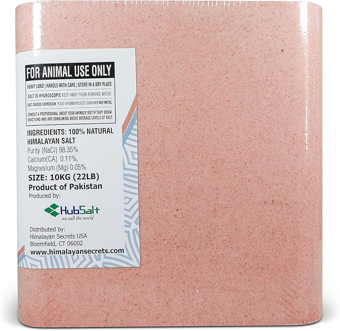Himalayan Secrets® 22LB (10KG) Compressed Pink Himalayan Salt Lick | for Livestock and Wildlife Animals | 100% Pure & Natural Feed Salt Block | Natural Minerals and Trace Elements