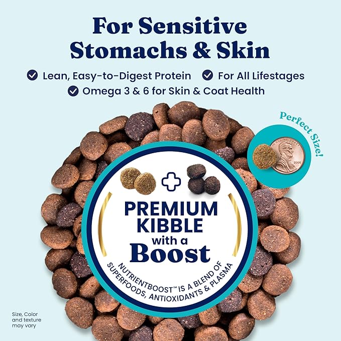 Solid Gold Dry Dog Food for Sensitive Stomachs - Grain Free & Gluten Free w/Venison, Pumpkin & Probiotics for Gut Health & Digestion - Sensitive Stomach Dog Food for All Ages - Nutrientboost – 22LB