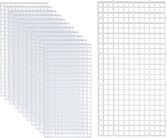 ALEGI 12 Pcs Aquarium Fish Tank Divider Plastic Egg Crate Aquarium Filter Bottom Tray Grid Isolation Board Partition Net Pane Separator (S 12pcs)