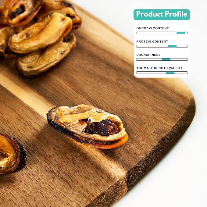 ALFIE'S TREATOS Green Lipped Mussels for Dogs & Cats (10.6 oz, 4x2.65 oz), Bulk Bundle, Air-Dried Dog Treats, Natural Supplement & Omega-3 Food Topper, Single Ingredient, Freeze-Dried Alternative