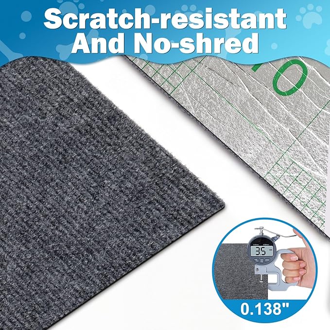 Anit Cat Scratch Couch Furniture Protector,78.7x15.8 Cat Wall Corner Scratcher Pads Mat,DIY Climbing Cat Scratching Carpet Post Board Replacement