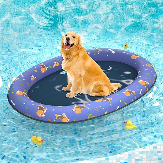 Pet Soft Dog Float Raft - Inflatable Dog Swimming Float for Summer (Large, Dog2)