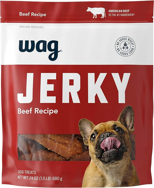 Amazon Brand - Wag Soft & Tender American Jerky Dog Treats – Beef Recipe (24 oz)