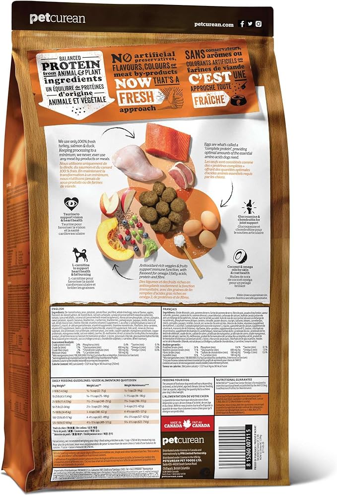 Now Fresh Grain-Free, Dry Dog Food, Real Meat and Fish, Turkey, Salmon and Duck Senior Recipe, All Breed Size, 3.5 lb Bag