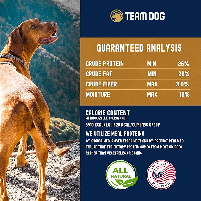Team Dog Essential Blend Premium Herring & Salmon Dog Food | Sensitive Stomach Dog Food | Gluten & GMO Free, No Corn, Wheat, No Soy Chicken Free | All Life Stage Formula (33 lb)