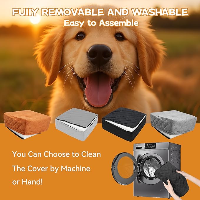 Dog Car Seat for Small/Medium Dogs Up to 35lbs,Elevated Cushion Fits in Front/Back Seat,Travel Safety Per Car Bed with Washable Removable Cover, Storage 2 Pockets Black