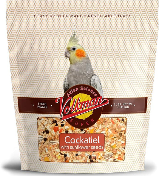 Volkman Seed Avian Science Super Cockatiel with Sunflower Bird Food 4lb