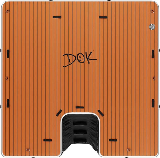 DOK Party-DOK Inflatable Dock Platform: Safe & Easy Water Access; Floating Non-Slip EVA Foam with Water Ramp for Pool, Dock, & Lake | Military Grade & High Visibility (8'x8')